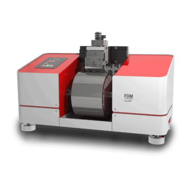 FOM nanoRC, slot-die coater, dunne-filmproductie, materiaalonderzoek, flexibele substraten, schaalbaarheid, oplossingsgebaseerde materialen, precisie-instrument, laboratoriumschaal, spincoating-vervanger.